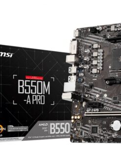 MSI B550M-A PRO Motherboard AMD Ryzen AM4, 2xDDR4, support up to 64GB, 1xPCIe 4.0 /3.0 x16 slot, 2xSATA 6Gb, 6xUSB3.0, 6xUSB2.0, DVI-D, HDMI