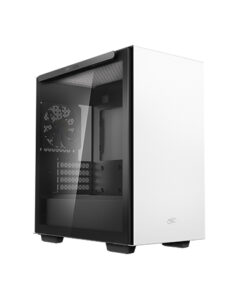 DeepCool MACUBE 110 White Minimalistic Micro-ATX Case, Magnetic Tempered Glass Panel, Removable Drive Cage, Adjustable GPU Holder, 1xPreinstalled Fan