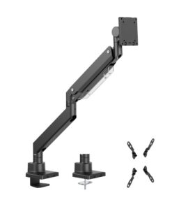 Brateck LDT80-C012 Super Heavy-Duty Gas Spring Monitor Arm For most 17'~57' Monitors, Fit Curved Monitor, Matte Black