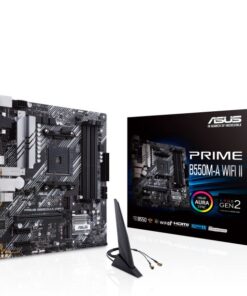 ASUS AMD B550M PRIME B550M-A WIFI II (Ryzen AM4) Micro-ATX Motherboard, DDR4, Dual M.2, PCIe 4.0, Wi-Fi 6, 1 Gb Ethernet, HDMI, DVI-D, D-Sub, SATA 6G