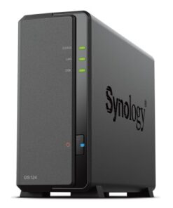 Synology DiskStation DS124 1-Bay 3.5' Diskless 1xGbE NAS (Tower) , Realtek RTD1619B 64-bit 4-core 1.7 GHz 1 GB DDR4 non-ECC 2-year hardware warranty