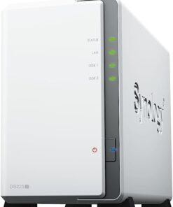 Synology DiskStation DS223J 2-Bay 3.5' SATA HDD / 2.5' SATA SSD / 4-core 1.7 GHz  / 1 GB DDR4 non-ECC  / 2-year hardware warranty