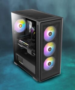 Antec AX81 E-ATX, 1x 360mm Radiator Front, 4x ARGB 12CM Fans 3x Front and 1x Rear included. RGB controller for six fans. Mesh Tempered Glass Case - SI (