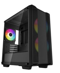 DeepCool CC360 ARGB Micro-ATX Case 3x120mm Pre-Installed ARGB Fans ,Tempered Glass Panel, Front USB3.0Ã—1ã€USB2.0Ã—1ã€AudioÃ—1