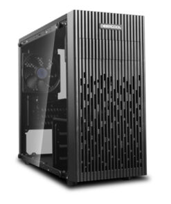 DeepCool MATREXX 30 Full Tempered Glass Side Panel M-ATX Case, 1x 120mm Black Fan, Graphics Card Up To 250mm