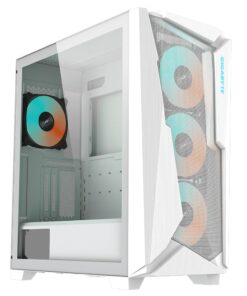 (LS) Gigabyte C301 RGB Tempered Glass E-ATX White Mid Tower Gaming Chassis 2x3.5' 2x2.5' 2xUSB3.0 Detachable Dust Filter Liquid Cooling PSU ATX