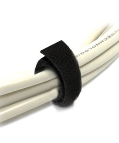 8Ware 25m x 12mm Velcro Wide Cable Tie Hook and Loop Continuous One Sided Self Adhesive Fastener Sticky Tape Roll Black
