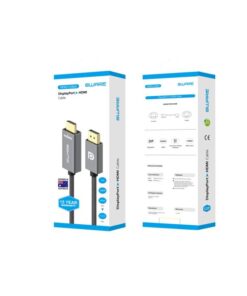 8ware 1m DisplayPort DP to HDMI Male to Male Adapter Converter Cable Retail Pack 1080P Nylon Braide for Video Card PC Notebook to Monitor Projector TV