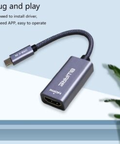 8ware DisplayPort DP to HDMI Adapter Converter Cable 15cm - Male to Female 1080P Gold-Plated for PC /Laptop to HDTVs Projectors Displays Retail Pack