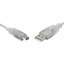 8Ware USB 2.0 Cable 1m A to Mini-USB B Male to Male Transparent
