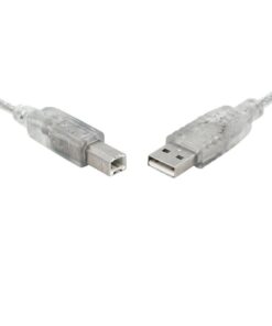 8Ware USB 2.0 Cable 3m Type A to B Male to Male Printer Cable for HP Canon Dell Brother Epson Xerox Transparent Metal Sheath UL Approved