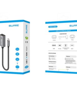 8ware 10cm USB-C to HDMI Male-Female Adapter Converter Cable Retail Pack for PC Laptop iPad MacBook Pro /Air Surface Dell XPS to Monitor Projector TV