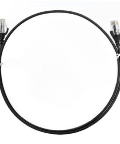 8ware CAT6 Ultra Thin Slim Cable 1m  / 100cm - Black Color Premium RJ45 Ethernet Network LAN UTP Patch Cord 26AWG for Data