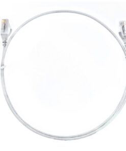 8ware CAT6 Ultra Thin Slim Cable 0.25m  / 25cm - White Color Premium RJ45 Ethernet Network LAN UTP Patch Cord 26AWG for Data