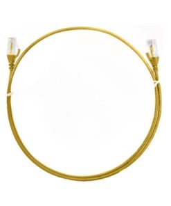 8ware CAT6 Ultra Thin Slim Cable 5m  / 500cm - Yellow Color Premium RJ45 Ethernet Network LAN UTP Patch Cord 26AWG for Data