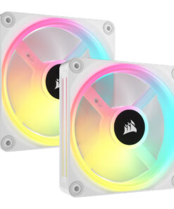 Corsair iCUE LINK QX140 RGB 140mm PWM PC Fans Starter Kit with iCUE LINK System Hub - White, Static Pressure Flow Type, 2000 RPM(LS)