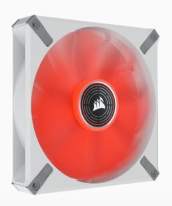 Corsair ML ELITE Series, ML140 LED ELITE WHITE, 140mm Magnetic Levitation Red LED Fan with AirGuide, Single Pack(LS)