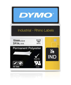 DymoRhino Black on Wht 19mm Tape