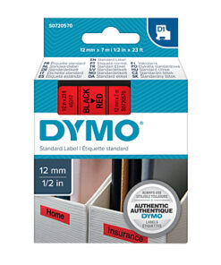 D1 Black on Red 12mmx7m Tape