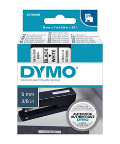 D1 Black on Wht 9mm x7m Tape