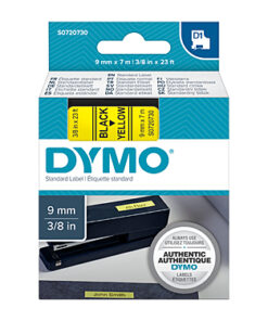 D1 Black on Yellow 9mm x7m Tape