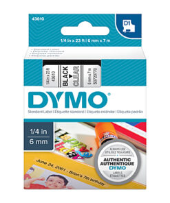 D1 Black on Colour 6mm x7m Tape