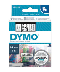 D1 Black on Wht 24mmx7m Tape