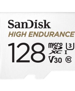 SanDisk High Endurance 128GB microSD 100MB /s 40MB /s 10K hrs 4K UHD C10 U3 V30 -40Â°C to 85Â°C Heat Freeze Shock Temperature Water X-ray Proof SD Adapter
