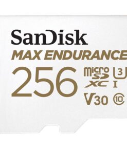 SanDisk Max Endurance 256GB microSD 100MB /s 40MB /s 20K hrs 4K UHD C10 U3 V30 -40Â°C to 85Â°C Heat Freeze Shock Temperature Water X-ray Proof SD Adapter