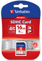 Verbatim SDHC 16GB (Class 10) Up to 45MB /Sec 300X read speed