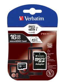 Verbatim Micro SDHC 16GB (Class 10) with Adaptor Up to 45MB /Sec 300X read speed