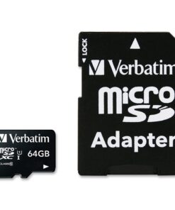Verbatim 64GB Micro SDXC Card Class 10 UHS-I With Adaptor Up to 45MB /Sec 300X read speed