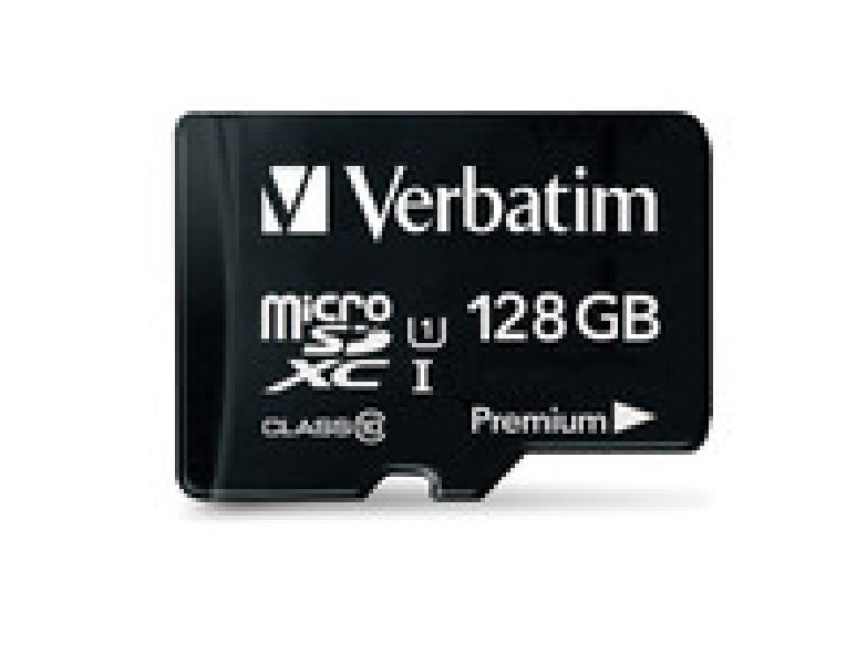 Verbatim Micro SDXC 128GB (Class 10 UHS-I) w Adaptor - 600x, 90 MB /Second, High Capacity and fast transfer. Mobile, Camera, Backup. Water Resistant