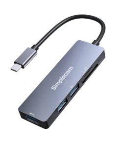 Simplecom CH255 USB-C 5-in-1 Multiport Adapter 3-Port USB-A Hub with SD MicroSD Card Reader