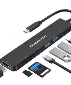 Simplecom CH547 USB-C 7-in-1 Multiport Adapter USB Hub HDMI Card Reader PD