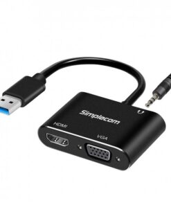 Simplecom DA316A USB to HDMI + VGA Video Card Adapter with 3.5mm Audio