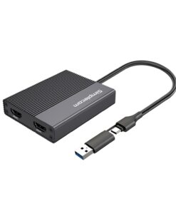 Simplecom DA369 USB 3.0 or USB-C to Dual 4K HDMI 2.0 Display Adapter for 2x 4K@60Hz Extended Screens
