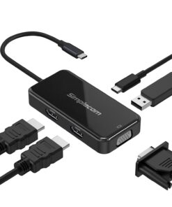 Simplecom DA451 5-in-1 USB-C Multiport Adapter MST Hub with VGA and Dual HDMI