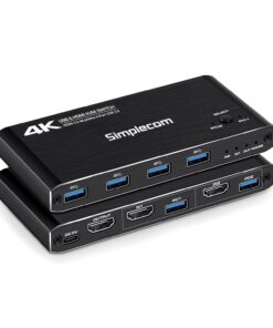 Simplecom KM420 2-Port HDMI KVM Switch HDMI 2.0 4K@60Hz 4-Port USB 3.0 Hub 5Gbps