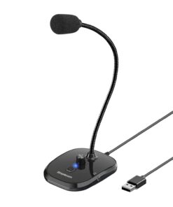 Simplecom UM360 Plug and Play USB Desktop Microphone with Headphone Jack