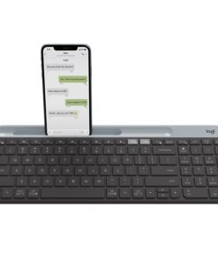 Logitech K580 Unifying Slim Easy Switch Multi-Device Wireless Keyboard - 18 months Battery Life, Mac /iOS /Andriod /Windows, Bluetooth + USB - Graphite