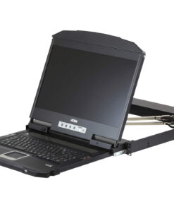 Aten Rackmount Dual Rail LCD Console VGA,HDMI,DVI and USB w / 18.5' LCD Display, 1x Custom KVM Cable Included, 1920x1080@60hz Display, LED Illumination L