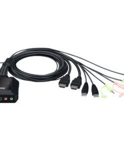 Aten 2 Port USB 4K @60Hz HDMI Cable KVM Switch with Remote Port Selector
