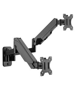 Brateck Dual Monitor Wall Mounted Gas Spring Monitor Arm 17'-32',Weight Capacity (per screen)8kg, Matte Black ï¼ˆLSï¼‰