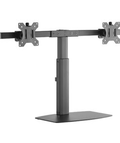 Brateck Dual Free Standing Screen Pneumatic Vertical Lift Monitor Stand Fit Most 17â€˜-27â€ Monitors Up to 6kg per screen VESA 75x75 /100x100