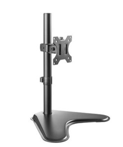Brateck Single Free Standing Screen Economical double Joint Articulating Stell Monitor Stand Fit Most 13'-32' Monitor Up to 8 kg VESA 75x75 /100x100