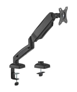 Brateck Economy Single Screen Spring-Assisted Monitor Arm Fit Most 17'-32' Monitor Up to 9 kg VESA 75x75 /100x100, Matte Black