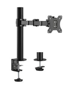 Brateck Single Monitor Affordable Steel Articulating Monitor Arm Fit Most 17'-32' Monitor Up to 9kg per screen VESA 75x75 /100x100 (LS)