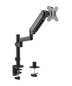 Brateck Single Monitor Pole-Mounted Gas Spring Monitor Arm Fit Most 17' - 32' Monitor Up to 9Kg Per screen VESA 75x75 /100x100
