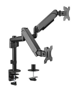 Brateck Dual Monitors Pole-Mounted Gas Spring Monitor Arm Fit Most 17'-32' Monitors Up to 9kg per screen VESA 75x75 /100x100